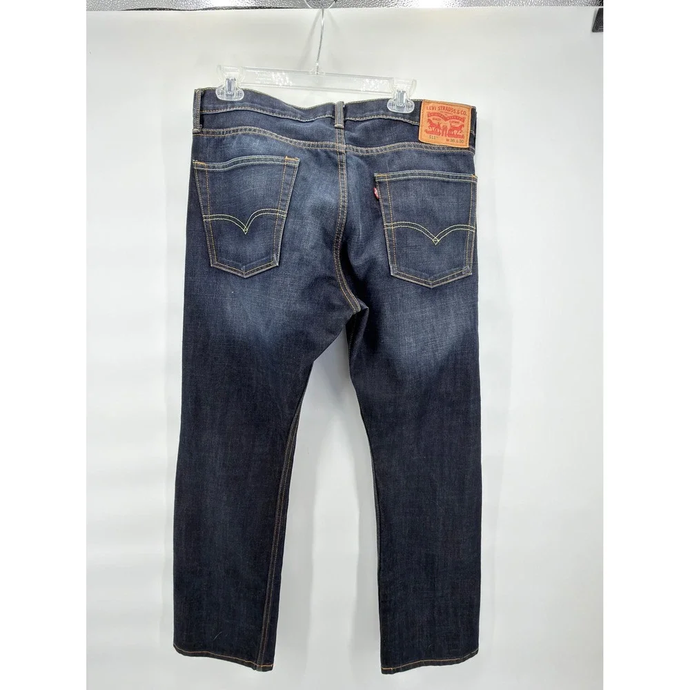 Levi's 513 Slim Straight Jeans Mens 36x30 Dark Wash Blue Denim 085130582 Stretch